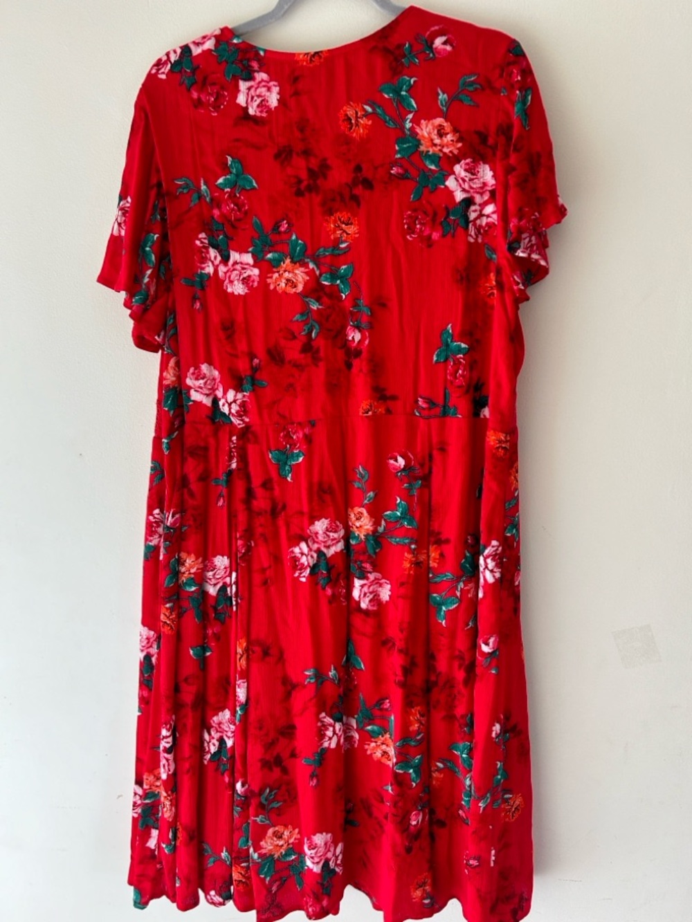 NWOT torrid Red Floral Crochet-Trim Midi Dress - Picture 8 of 13